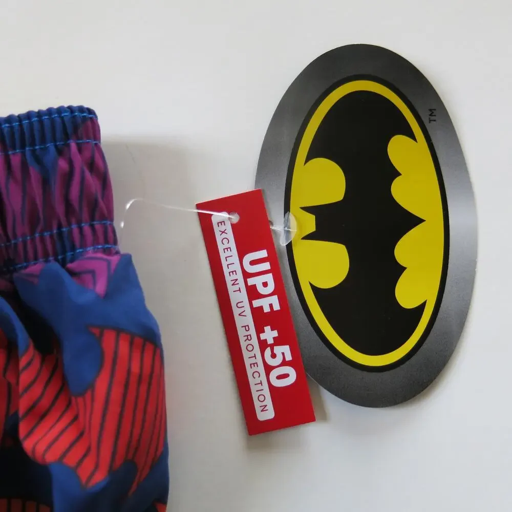 BATMAN *NWT* Bathing Suit Swimming Trunks Shorts Size 4 Youth Superhero Summer